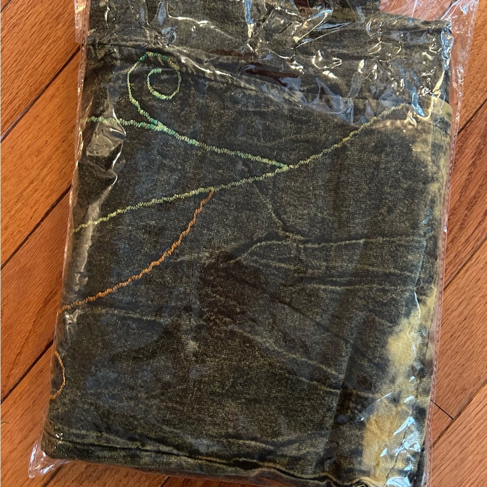 HIMALAYA HANDMADE Tie Dye Floral Embroidered Denim Overall S/M NEW - Picture 13 of 15
